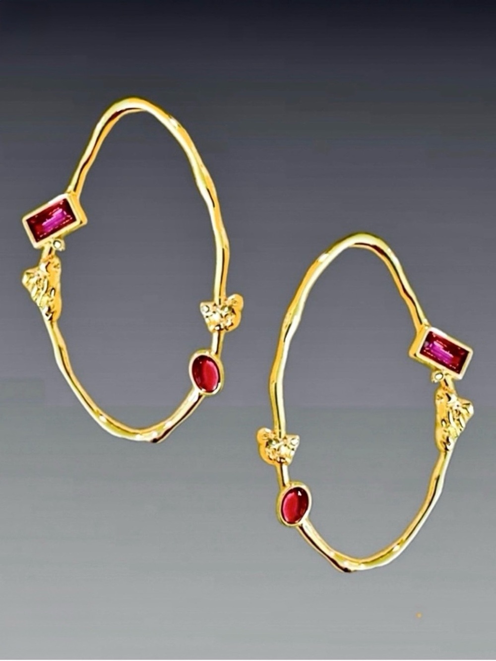 ALEXIS Bittar Elliptical Orbital Front Facing Hoop Earrings AU20